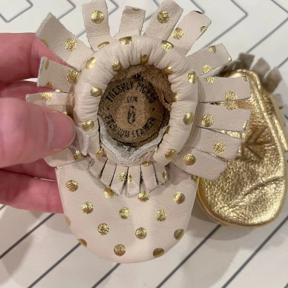 Freshly Picked Gold and Cream Spotted Moccasins